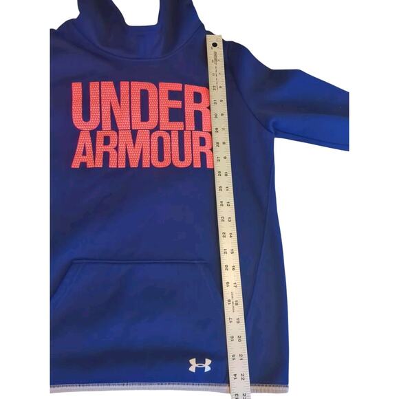 UNDER ARMOUR HOODIE YOUTH LARGE PURPLE PINK PULLOVER STORM HOODED SWEATSHIRT - Picture 4 of 6